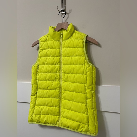 J. Crew Neon Lime Green-Yellow Puffer Vest Size XXS - Picture 5 of 9